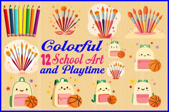 Colorful School Art and Playtime: A Visual Asset for Educational Workflows
