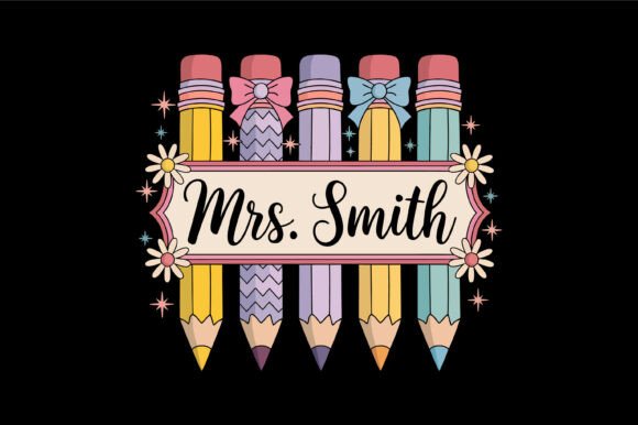 Colorful Teacher Pencil Name Design: Elevating Classroom Identity