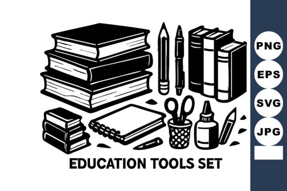Education Tools Set with Books Pencils S: A Practical Asset for Professional Workflows