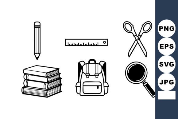 Empowering Educational Design with the School Supplies Vector Set with Pencil R