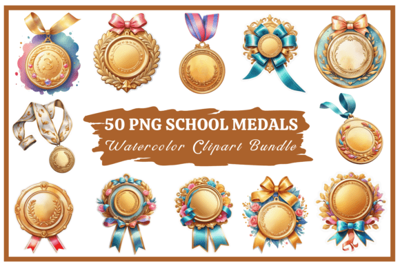 Evaluating the School Medals Watercolor Clipart Bundle for Educational Design