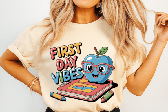 First Day Vibes Apple Cartoon Design: A Creative Boost for the School Year