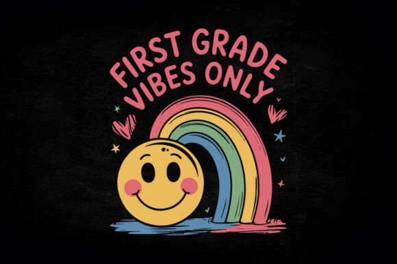 First Grade Vibes Only Kids SVG T-shirt Design