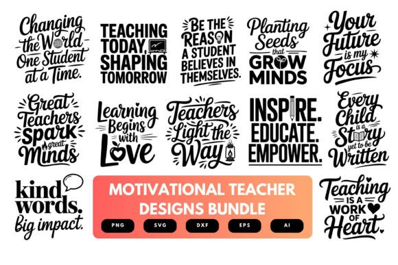 Motivational Teacher SVG Bundle: Inspiring Designs for Educators and Crafters