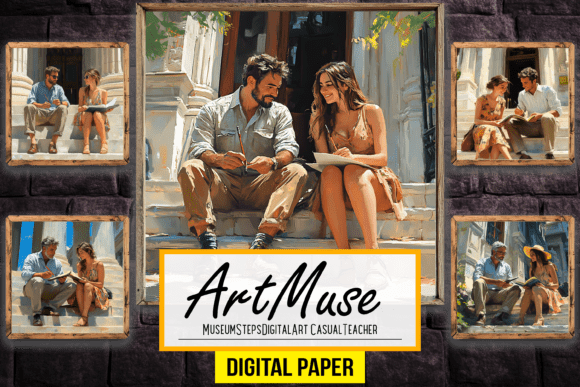 Museum Steps Digital Art Casual Teacher