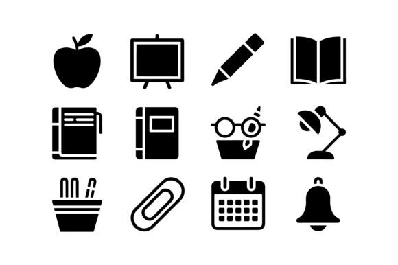 School Classroom Vector Silhouette Set: Your Go-To Resource for Education Designs