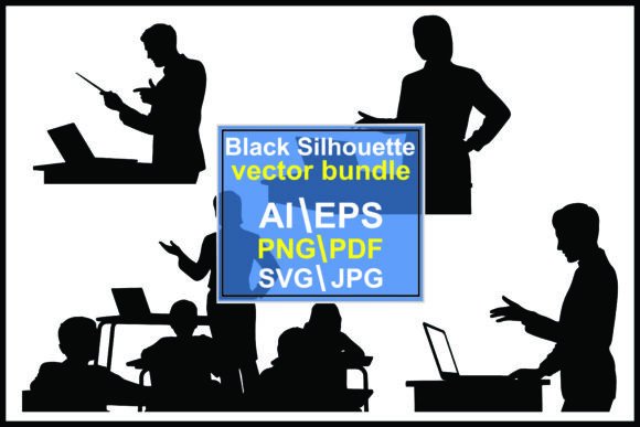 Silhouettes of People in a Classroom: A Versatile Design Bundle