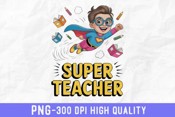 Super Teacher Hero Boy PNG: A Dynamic Design Asset