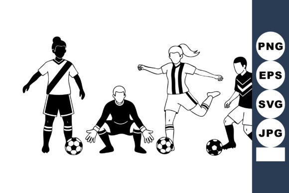 Youth Soccer Players Vector B W: A Versatile Asset for Modern Design